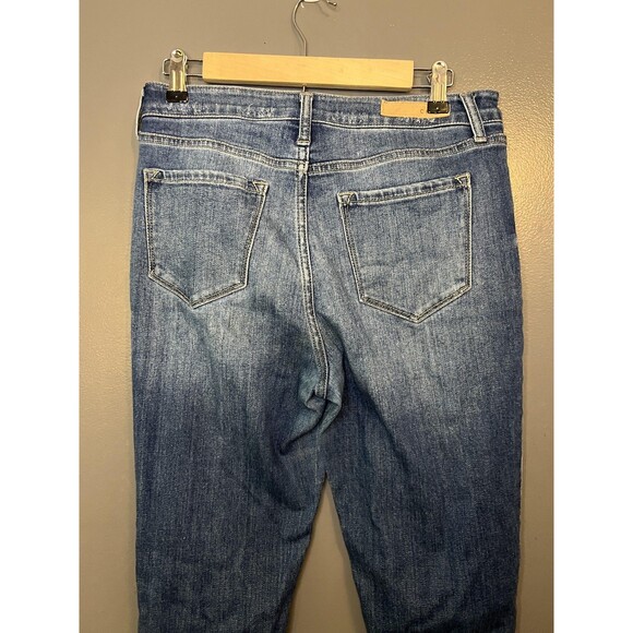 Cello Jeans Womens 9 Blue Dark Wash Skinny Distressed Raw Hem Ripped AM18988DKD - Picture 5 of 8